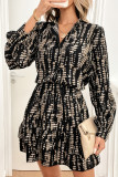 Spring Autumn Wave Point V-Neck Dress