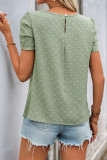 Solid Color Swiss Dot Short Sleeve Shirt