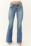 High Waisted Slim Fit Retro Elastic Flared Jeans