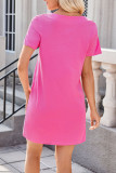 Square Neck Pocket Short Sleeved Dress