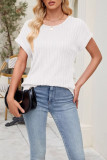 Solid Color Pit Stripe Casual Short Sleeved T-Shirt