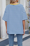 Striped Contrasting Short Sleeved T-Shirt