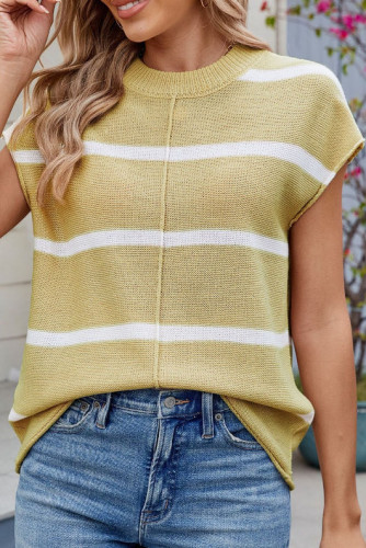 Summer Round Neck Short Sleeved Knitted Sweater