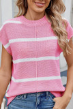 Summer Round Neck Short Sleeved Knitted Sweater