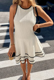 Round Neck Sleeveless Triple Layered Ruffle Dress