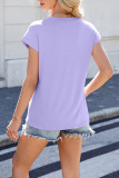 Solid Color Round Neck Loose Short Sleeved T-Shirt