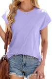 Solid Color Round Neck Loose Short Sleeved T-Shirt