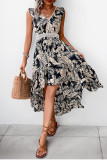 Ethnic Style V-Neck Irregular Sleeveless Dress