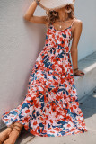 Holiday Style Printed Sleeveless Backless Dress