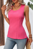 Solid Color Vest Cross Irregular Top
