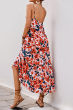 Holiday Style Printed Sleeveless Backless Dress