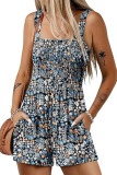Casual Pocketed Smocked Sleeveless Romper