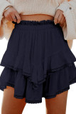 Bohemian Solid Color Pleated Layered Skirt