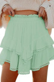 Bohemian Solid Color Pleated Layered Skirt