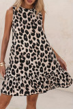 Sleeveless Leopard Print Summer Vest Dress