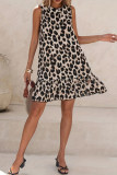 Sleeveless Leopard Print Summer Vest Dress