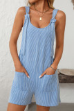 Solid Color Knitted Sleeveless Overalls Jumpsuit
