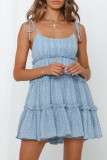 Vacation Style Floral Print Suspender Dress