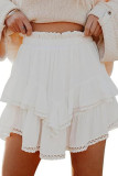 Bohemian Solid Color Pleated Layered Skirt