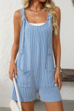 Solid Color Knitted Sleeveless Overalls Jumpsuit