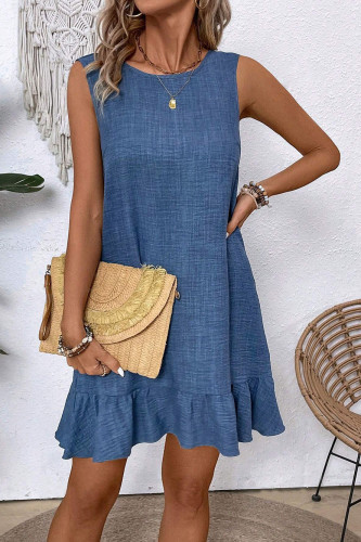 Lotus Leaf Edge Sleeveless Casual Vest Dress