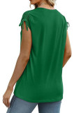 V-Neck Drawstring Short Sleeved T-Shirt