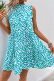 Round Neck Printed Sleeveless Vest Dress