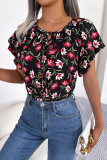 Lotus Leaf Edge Short Sleeved Chiffon Shirt