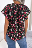 Lotus Leaf Edge Short Sleeved Chiffon Shirt