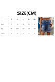 Flag Print Washed Ripped Denim Shorts