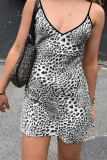 V-Neck Leopard Print Sleeveless Camisole Dress