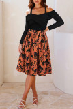 Long Sleeved One Shoulder Floral Dress