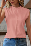 Solid Color Sleeveless Round Neck Vest