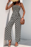 Fashion New Printed Strapless Jumpsuit