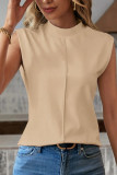 Solid Color Sleeveless Round Neck Vest