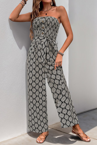 Fashion New Printed Strapless Jumpsuit