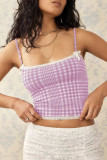 Grid Printed Sleeveless Tank Top