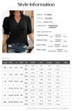 V-Neck Trumpet Short Sleeved Solid Color Shirt