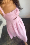 Solid Color High Waisted Camisole Dress