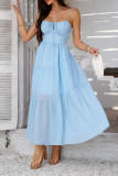 Solid Color High Waisted Camisole Dress