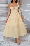 Solid Color High Waisted Camisole Dress