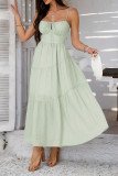Solid Color High Waisted Camisole Dress