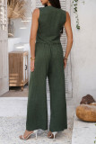 Solid Color Vest Wide Leg Pants Two-Piece Set