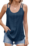 Solid Color U-Neck Sleeveless Tank Top