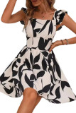 New Ruffle Print Sleeveless Dress