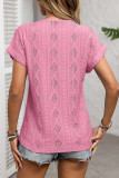 V-Neck Button Loose Short Sleeved T-Shirt