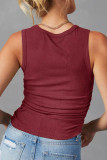 Sleeveless Ribbed Knitted Slim Fit Vest