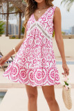 Ethnic Style Hollow Lace V-Neck Sleeveless Dress