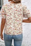 Short Sleeved Loose Printed Chiffon Shirt