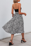 Sleeveless Neck Hanging Leopard Print Dress